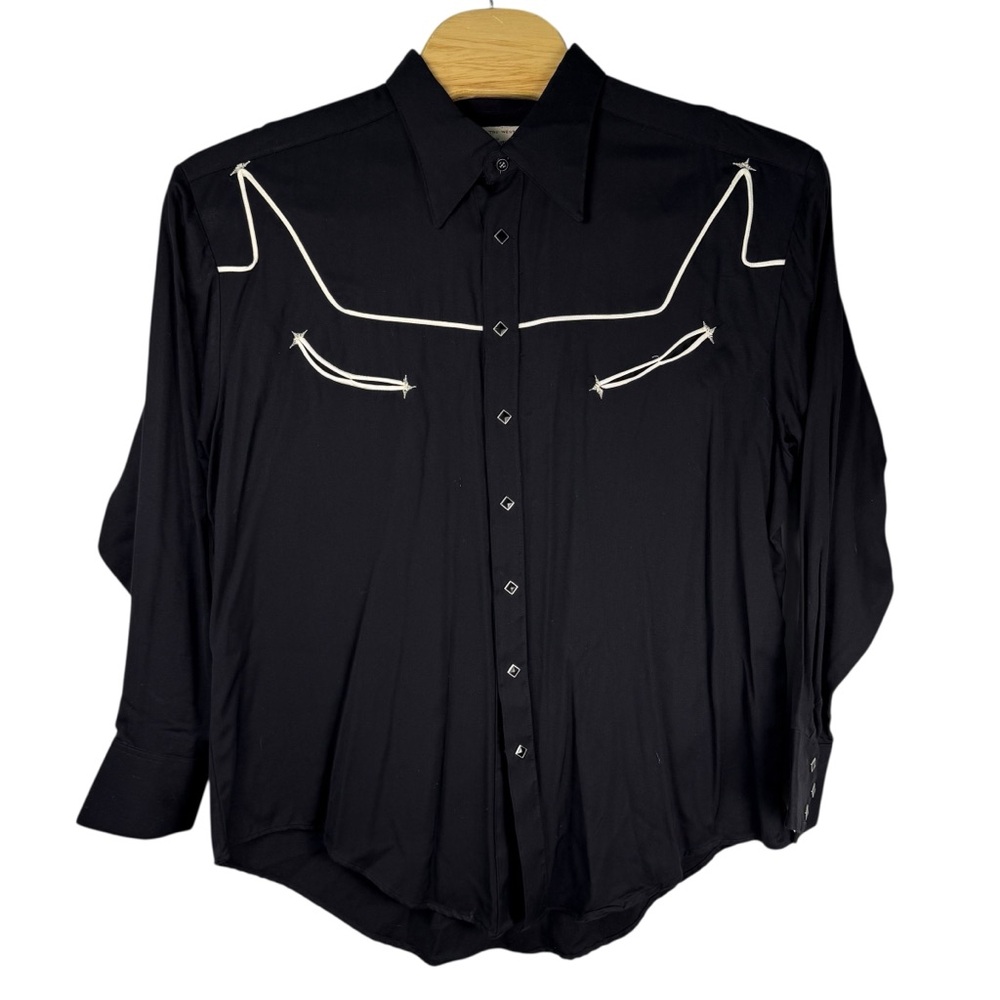 Rockmount Ranch Wear Black Western Shirt XL USA‎ Made Pearl Snap